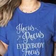 Hocus Pocus Everybody Focus Teacher Halloween Shirt Women's Heather T-Shirt Heather True Royal