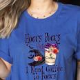 Hocus Pocus I Need Coffee To Focus Halloween Teacher Women's Heather T-Shirt Heather True Royal