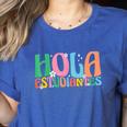 Hola Estudiantes Maestra Back To School Spanish Teacher Women's Heather T-Shirt Heather True Royal