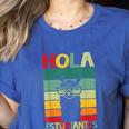 Hola Estudiantes Spanish Teacher Back To School 2025 Women's Heather T-Shirt Heather True Royal Hola Estudiantes Spanish Teacher Back To School 2025 Women's Heather T-Shirt Heather True Royal