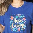 House Of Courage Flowers RCA School Teacher Student Tee Women's Heather T-Shirt Heather True Royal House Of Courage Flowers RCA School Teacher Student Tee Women's Heather T-Shirt Heather True Royal