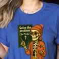 HUGvyn Halloween Skeleton Six Seven 67 Meme PEMDAS Teacher Women's Heather T-Shirt Heather True Royal HUGvyn Halloween Skeleton Six Seven 67 Meme PEMDAS Teacher Women's Heather T-Shirt Heather True Royal