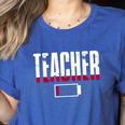 Humor Teacher Empty Battery Power Men Women Women's Heather T-Shirt Heather True Royal Humor Teacher Empty Battery Power Men Women Women's Heather T-Shirt Heather True Royal