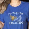 I'd Rather Bee Reading Teacher Librarian Book Lover Women's Heather T-Shirt Heather True Royal I'd Rather Bee Reading Teacher Librarian Book Lover Women's Heather T-Shirt Heather True Royal