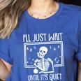 Ill Just Wait Until Its Quiet Teacher Lazy Halloween Costume Women's Heather T-Shirt Heather True Royal