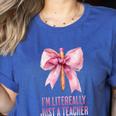 I'm Literally Just a Teacher Pencil Coquette Bow School Women's Heather T-Shirt Heather True Royal I'm Literally Just a Teacher Pencil Coquette Bow School Women's Heather T-Shirt Heather True Royal