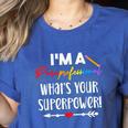 I'm A Paraprofessional What's Your Superpower Para Teacher Women's Heather T-Shirt Heather True Royal
