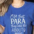 I'm That Paraprofessional They Told You About Retro Teacher Women's Heather T-Shirt Heather True Royal I'm That Paraprofessional They Told You About Retro Teacher Women's Heather T-Shirt Heather True Royal