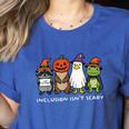 Inclusion Isn't Scary SLP Halloween Sped Teacher Animal Women's Heather T-Shirt Heather True Royal Inclusion Isn't Scary SLP Halloween Sped Teacher Animal Women's Heather T-Shirt Heather True Royal