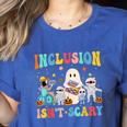 Inclusion Isn't Scary SLP Halloween Sped Teacher Therapy Women's Heather T-Shirt Heather True Royal