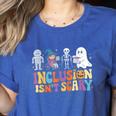 Inclusion Isn't Scary SLP Halloween Sped Teacher Women's Heather T-Shirt Heather True Royal Inclusion Isn't Scary SLP Halloween Sped Teacher Women's Heather T-Shirt Heather True Royal