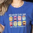 Inclusion Is My Jam And I'm Here To Spread It Sped Teacher Women's Heather T-Shirt Heather True Royal Inclusion Is My Jam And I'm Here To Spread It Sped Teacher Women's Heather T-Shirt Heather True Royal