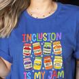 Inclusion Is My Jam SPED Teacher Special Education Teacher Women's Heather T-Shirt Heather True Royal Inclusion Is My Jam SPED Teacher Special Education Teacher Women's Heather T-Shirt Heather True Royal