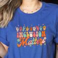 Inclusion Matters Groovy American Sign Language ASL Teacher For Men Women Women's Heather T-Shirt Heather True Royal Inclusion Matters Groovy American Sign Language ASL Teacher For Men Women Women's Heather T-Shirt Heather True Royal