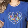 Inclusion Matters Special Education Teacher Autism Awareness Women's Heather T-Shirt Heather True Royal Inclusion Matters Special Education Teacher Autism Awareness Women's Heather T-Shirt Heather True Royal