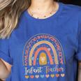 Infant Teacher Leopard Boho Rainbow Appreciation Women's Heather T-Shirt Heather True Royal