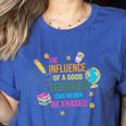 The Influence Of A Good Teacher Can Never Be Erased Quote Women's Heather T-Shirt Heather True Royal The Influence Of A Good Teacher Can Never Be Erased Quote Women's Heather T-Shirt Heather True Royal