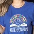 Intervention Teacher Reading Intervention Women's Heather T-Shirt Heather True Royal Intervention Teacher Reading Intervention Women's Heather T-Shirt Heather True Royal