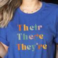 Their There They'Re English Teacher Gramma Police Joke Women's Heather T-Shirt Heather True Royal