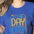 It's A Fine Day To Write An Essay Class English Teacher Women's Heather T-Shirt Heather True Royal It's A Fine Day To Write An Essay Class English Teacher Women's Heather T-Shirt Heather True Royal