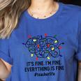 It's Fine I'm Fine Christmas Lights Teacher Xmas Women's Heather T-Shirt Heather True Royal It's Fine I'm Fine Christmas Lights Teacher Xmas Women's Heather T-Shirt Heather True Royal