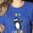 It's Fri-Yay Dabbing Penguin Friday Weekend Teacher Student Women's Heather T-Shirt Heather True Royal It's Fri-Yay Dabbing Penguin Friday Weekend Teacher Student Women's Heather T-Shirt Heather True Royal