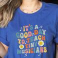 Its A Good Day To Teach Tiny Musicians Music Teacher Flower Women's Heather T-Shirt Heather True Royal