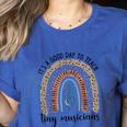 Its A Good Day To Teach Tiny Musicians Music Teacher Rainbow Women's Heather T-Shirt Heather True Royal