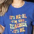 It's Me Hi I'm The Teacher It's Me Groovy Teacher Women's Heather T-Shirt Heather True Royal It's Me Hi I'm The Teacher It's Me Groovy Teacher Women's Heather T-Shirt Heather True Royal