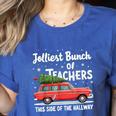 Jolliest Bunch Of Teachers This Side Of The Hallway Xmas PJ Women's Heather T-Shirt Heather True Royal