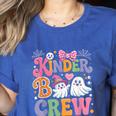 Kinder Boo Crew Kindergarten Teacher Student Halloween Women's Heather T-Shirt Heather True Royal Kinder Boo Crew Kindergarten Teacher Student Halloween Women's Heather T-Shirt Heather True Royal