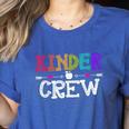 Kinder Crew Kindergarten Teacher 1st Day Of School Women's Heather T-Shirt Heather True Royal Kinder Crew Kindergarten Teacher 1st Day Of School Women's Heather T-Shirt Heather True Royal