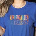 Kinder Crew Kindergarten Teacher First 1st Day Of School Women's Heather T-Shirt Heather True Royal Kinder Crew Kindergarten Teacher First 1st Day Of School Women's Heather T-Shirt Heather True Royal