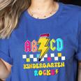 Kindergarten ABCD Rocks Teacher Student Back To School Women's Heather T-Shirt Heather True Royal Kindergarten ABCD Rocks Teacher Student Back To School Women's Heather T-Shirt Heather True Royal
