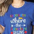 Kindergarten Where The Adventure Begins Shirt Children's Teacher Women's Heather T-Shirt Heather True Royal Kindergarten Where The Adventure Begins Shirt Children's Teacher Women's Heather T-Shirt Heather True Royal