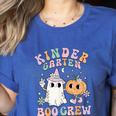 Kindergarten Boo Crew Halloween Floral Ghost Kinder Teacher Women's Heather T-Shirt Heather True Royal