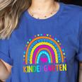Kindergarten Rainbow Girls Boys Teacher First Day Of School Women's Heather T-Shirt Heather True Royal
