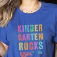 KINDERGARTEN ROCKS Teacher Crew Rock Star Kinder Team Women's Heather T-Shirt Heather True Royal KINDERGARTEN ROCKS Teacher Crew Rock Star Kinder Team Women's Heather T-Shirt Heather True Royal