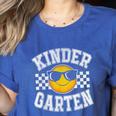 Kindergarten Teacher First Day Of Kinder Back To School Women's Heather T-Shirt Heather True Royal Kindergarten Teacher First Day Of Kinder Back To School Women's Heather T-Shirt Heather True Royal