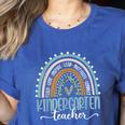 Kindergarten Teacher Leopard Boho Rainbow Back To School Women's Heather T-Shirt Heather True Royal Kindergarten Teacher Leopard Boho Rainbow Back To School Women's Heather T-Shirt Heather True Royal