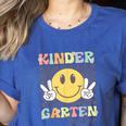 Kindergarten Teacher Team Hippie Smile Face Back To School Women's Heather T-Shirt Heather True Royal Kindergarten Teacher Team Hippie Smile Face Back To School Women's Heather T-Shirt Heather True Royal