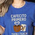 Latina Teacher Bilingual Educator Spanish Heritage Empower Women's Heather T-Shirt Heather True Royal