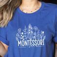 Learn Grow Bloom Wildflowers Appreciation Montessori Teacher Women's Heather T-Shirt Heather True Royal Learn Grow Bloom Wildflowers Appreciation Montessori Teacher Women's Heather T-Shirt Heather True Royal