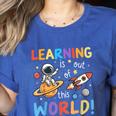 Learning Is Out Of This World Space Back To School Teacher Women's Heather T-Shirt Heather True Royal Learning Is Out Of This World Space Back To School Teacher Women's Heather T-Shirt Heather True Royal