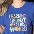 Learning Is Out Of This World Space Teacher Cute Groovy Women's Heather T-Shirt Heather True Royal Learning Is Out Of This World Space Teacher Cute Groovy Women's Heather T-Shirt Heather True Royal