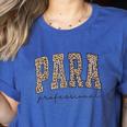 Leopard Paraprofessional Back To School Para Squad Teacher Women's Heather T-Shirt Heather True Royal Leopard Paraprofessional Back To School Para Squad Teacher Women's Heather T-Shirt Heather True Royal