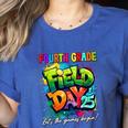 Let The Games Begin Fourth Grade Field Day 2025 Teacher Kid Women's Heather T-Shirt Heather True Royal