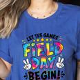 Let The Games Field Day Begin Tie Dye Adults Teacher Kids Women's Heather T-Shirt Heather True Royal