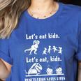Let's Eat Kids Fun Dinosaurs Grammar Teacher Women's Heather T-Shirt Heather True Royal Let's Eat Kids Fun Dinosaurs Grammar Teacher Women's Heather T-Shirt Heather True Royal
