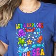 Let's Explore Under The Sea Back To School Student Teacher Women's Heather T-Shirt Heather True Royal